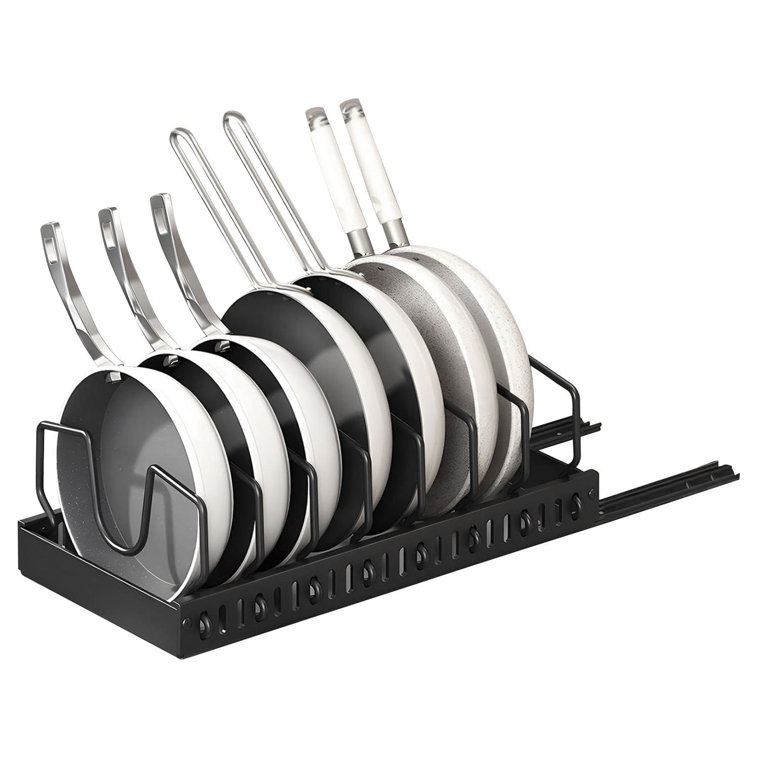 Pull Out Pots And Pans Organizer Under Cabinet With 8 Adjustable ...