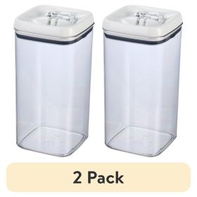 (2 pack)Flip-Tite 19 Cup Airtight Square Food Storage Container, BPA-Free, Stackable Large Pantry Canister