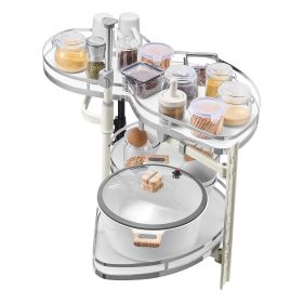 VEVOR Swing Right Blind Corner Cabinet, Pull Out Organizer for 36 inch Width Blind Cabinet, 2 Tier Height Adjustable Swing Tray